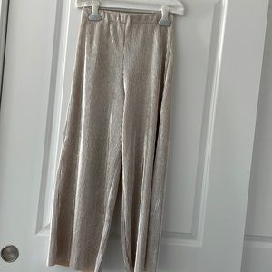 SOLD Light gold lamé cropped pants - one size fits most